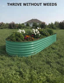 Hipicute 2Pcs 10x4x1.5ft Galvanized Raised Garden Bed Green