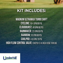 Underhill NozzleLocker Garden Water Hose Nozzle Kit, Sprayer, Jet, Fog, Mister, Heavy-Duty Metal and Rubber, with 1 InchMagnum UltraMax Turbo Shift Nozzle, HP-K5
