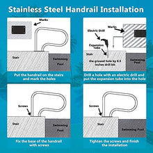 Pool Safety Handrails 3-Bend Pool Railing Swimming Pool Hand Rail Water Handrail Deck Mounted Braced Swimming Pool Handrail Stainless Steel Pool Stair Rail