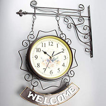 NEHXMA Wall Clock, Double Sided Wall Clock, Outdoors Vint Outdoor Clock Garden 10 Inch Double Sided Outdoor Wall Clock Retro Outdoor Clocks Battery Operated Silent Outside Clocks White(Black)