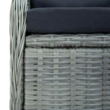 Molumvel Outdoor Reclining Garden Chair with Cushions, PE Rattan Wicker Patio Seat, Adjustable Backrest Lounge Furniture for Backyard, Balcony, Terrace, Light Grey