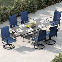 Patio Swivel Chair Set of 6, 360° Swivel & 15° Rocking High Back Outdoor Dining Chairs, All-Weather Metal Frame Patio Chairs for Backyard, Deck, Garden, Poolside Indoor Outdoor Use, Table Not Include