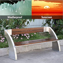Outdoor Park Bench, Fashion Creative Stainless Steel Solid Wood Bench, for Market Square Corridor Hall Lounge (Size : 58X78x120CM)
