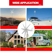 AISINILALAO 220v, 1000W-1500W 8 Blades with MPPT Charging Controller Horizontal Wind Power Portable No Noise Suitable for Patio Outdoor, 12V 24V 48V Wind Turbine Generator Kit(220V)