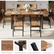 FURUIM2024M Dining Table Dining Table & Chairs Set for 4-8 Extendable Kitchen Table Dining Room Table with Metal Frame MDF Board Table and Chairs Dining(Walnut)