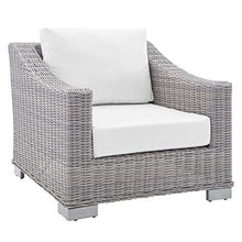 Modway Conway Sunbrella Outdoor Patio Wicker Rattan Furniture Set Light Gray White