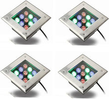 4PCS Ground Landscape Lights - Outdoor LED Buried Lights - IP67 Waterproof Stainless Steel Material Square Buried Light, Recessed Lighting, Garden Lighting, Path Lighting ( Color : Warm White Light ,