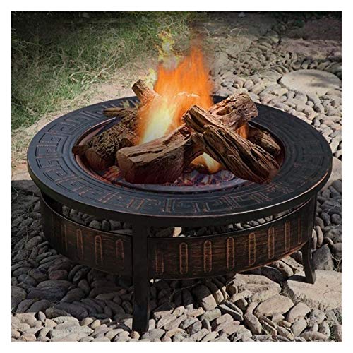 Fire Pits Outdoor Wood Burning Outdoor Fire Pit Bonfire Wood Burning Patio Coal Grill Firepit for Outside Grill Charcoal Smokeless Grill with Spark Screen Poker with Cover BBQ Cooking for Outside Camp