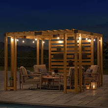 SummerCove Cedar Framed Pergola 10 x 10.5 ft with Adjustable Hanging Planters Wood Color