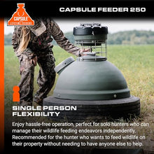 Capsule Game Feeders 250LB Capacity 360-Degree Broadcast Game Feeder Green