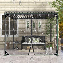 Jolan Waterproof Clear Tarp Curtains,Pergola Gazebo Transparent Tarpaulin Side Panels,Outdoor Curtains with Zip,0.3mm PVC Plastic Tarp Cover Sheet,Rain Curtains,with Grommets,W×H-3.5×3m(11.5 * 9.8ft)
