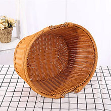 OQPJMYZ Small Picnic Basket Imitation Rattan Wicker Woven Bag Shopping Basket Storage Vegetable Basket Hand-held Flower Basket Picnic Basket Fruit Basket