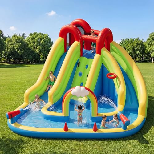 SunSwell Inflatable Water Slide for Kids Backyard with 450W Blower