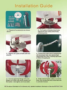CHRISK High Power New Energy Wind Generator, 9000W Horizontal Turbine Motor Household Windmill, with MPPT Controller, Free Energy,48v