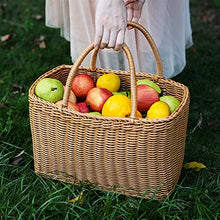 Picnic Baskets Storage Baskets Bag Picnic Rattan Flower Beach with Handle Straw Market Fruit Tote for Hand Shopping，