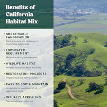 Nature's Seed California Habitat Mix, Native Grass Seeds Blend for Lawn, Garden, Yard, Low Water, Wildlife Habitat, Restoration, 5 Lbs