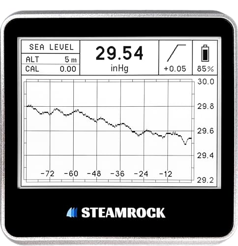 STEAMROCK Digital Barometer Barograph SB-42 V3 (Silver)