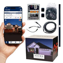 Haven Lighting X Series Genesis Roofline Kit with Track- Permanent Outdoor House Lights - Smart App Control - HOA Friendly - Premium Plug and Play Under Roof Installation - Black, 240ft