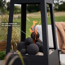 Real Flame Ferro 70" Chiminea Outdoor Propane Fire Pit with Hidden Propane Tank Storage, 50,000 BTU Gas Fireplace, Firepit with Storage Cover.