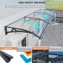 Door Awnings Exterior, Awning for Door Entrance, Patio Awnings with Aluminum Bracket, Polycarbonate Cover, Window Awnings UV Rain Snow Protection, for Porch/Patio/Deck-Brown-120x360cm/47 x142