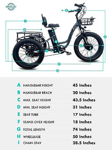 EMOJO Caddy Pro 500W Electric Tricycle for Adults White