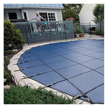 ERRULAN Outdoor Round Pool Cover, Cold Resistant Pool Safety Covers with Installation Hardware, Triple Stitched/Reinforced Edges/Thicken Mesh(Blue,35ft/10.7m)