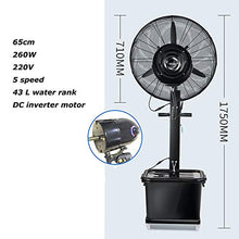 GAZOGJ Oscillating Fan Misting Fans,5 Speed Commercial 26" High-Velocity Outdoor Indoor Mist Fan Black Industrial Cool, Pedestal fan,Black-26in