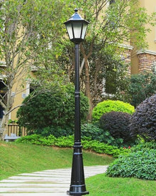 CUTPOIY High Pole Lighting with Frosted Glass Outdoor Street Fence Lamp European Post Light for Garden Yard Patio Pathway (Black-108.27″)