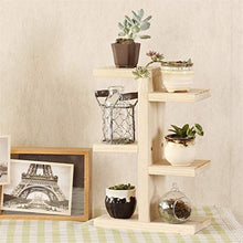 SIDUFHAOPKLL 4-layer Plant Stand Succulent Rack Wooden Shelf Indoor Coffee Bar Flower Pot for Patios Porches Office Decor(E)