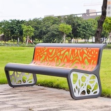 YUHUAWF Park Patio Seat Outdoor Backrest Bench, Steel Garden Chair with Openwork Pattern, for Balcony Terrace Leisure Benchs Outdoor Furniture Seating(Large)
