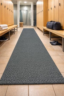 Commercial Drainage Spaghetti Mat – Heavy Duty Vinyl Loop Coil Mat for Pool Decks, Locker Rooms, Showers & Entryways – Non-Slip Drain-Through Design (Gray, 4’ x 60’)