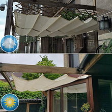 Retractable Pergola Shade Net HDPE Outdoor Patio Anti-UV Sun Protection Cover Folding Wave Shape Screen 90% Shadow Rate 180 Gsm 54 Sizes Customizable ( Color : Creamy-white Size : 1.8X30M ) (Creamy