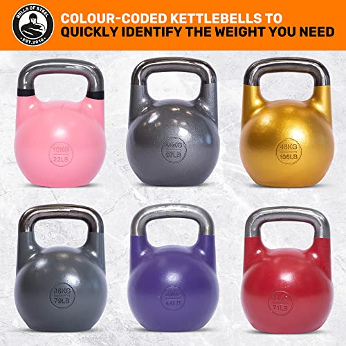 Bells of Steel Competition Kettlebell - Commercial and Home Gym - Strength Training - 36 kg Grey