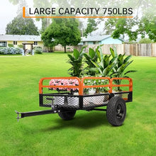 MegaChoice Heavy Duty ATV Dump Cart, 1500 Lbs HD Agricultural Trailer with Removable Sides, 15 Cubic Feet Garden Utility for Tractor Lawn Mower Garden