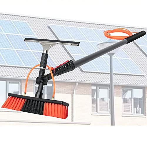SHENGSHIYU Window Cleaning Washing Rod Cleaner Kit 2in1 with Scraper Cleaning Brush Equipment Outdoor Cleaning Tool and Solar Panel Water Supply Brush Plumbing Tool,3.6M(12FT)