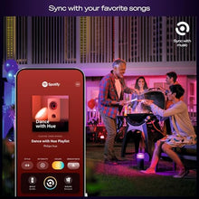 Philips Hue Festavia 150ft Permanent Outdoor String Lights, 80 Dimmable Lights, 55 Lumens Each, Weatherproof, Water-Resistant, Black Wire, Color Ambience, Bridge Required