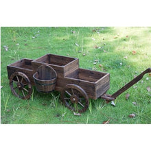SUNESA Plants Flower Pots Creative Wood Rotatable Four-Wheeled Flower Pots Flower Wagon Flower Box Outdoor Patio Decorative Flower Stand Gardening Pot