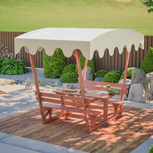 GFDGFD Outdoor Waterproof Solid Wood Picnic Table & Bench Set with Removable Canopy, Heavy-Duty All-Weather Patio Garden Deck Park Beach Dining Furniture for 6, Easy Assembly, Natural Finish