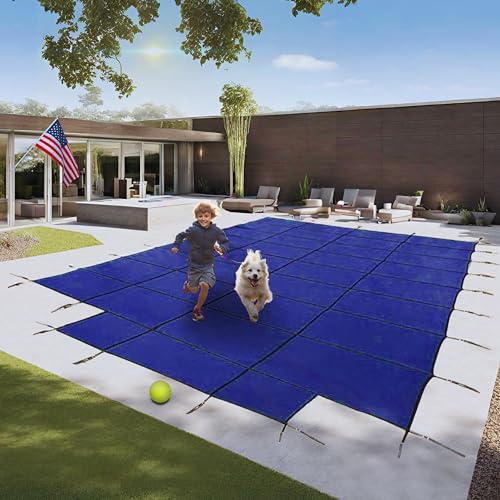 Freetime Fun Pool Safety Cover Commercial Grade Rectangle Blue