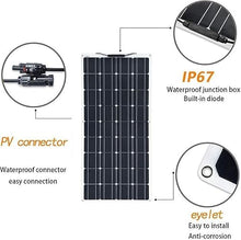 KZZAAO 600W Portable Flexible Solar Panel Kit, 12V-24V Monocrystalline Solar System with 40A Controller for Off-Grid Home