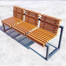 YHdtUO Garden Benches Garden Backrest Bench, Wooden Chair Surface Outdoor Steel Chair, Park Terrace Leisure Wood Seating Patio Seating,S