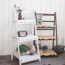 JOTDPFRYK American Countryside Retro Ladder Frame Multi-Layer Solid Wood Flower Rack Balcony Living Room Floor Step Plant Trellis Succulent Plants Flower Display Rack Foldable Wooden Flower Stand