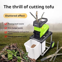 XIVUIFOI Electric Garden Shredder, Wood Chipper Crushes w/Wheels, Safety Switch, 60L Collection Box, Crushes Up to 45mm, 92dB Noise Level, for Yard Debris