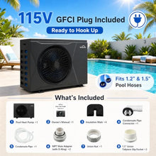 35,000 BTU Inverter Pool Heat Pump, 115V Plug & Play Pool Heater, WiFi App Control, Titanium Heat Exchanger, Ultra Quiet, Heating & Cooling for Above-Ground & Small Inground Pools up to 9,000 Gallons