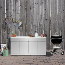 Transolid OUC6424 Outdoor Kitchen 64-in x 24-in x 37-in Double Utility Cabinet, Stainless Steel