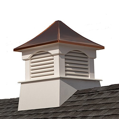 Good Directions Vinyl Coventry Louvered Cupola with Copper Roof 48" x 69" White
