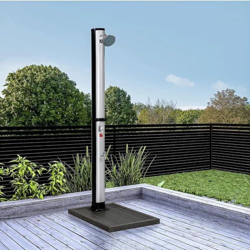 MKLFBY Solar Heated Shower W/Shower Head and Foot Shower Tap, 7.1Ft 10 Gallon 2-Section for Backyard Garden Poolside Beach Pool Spa