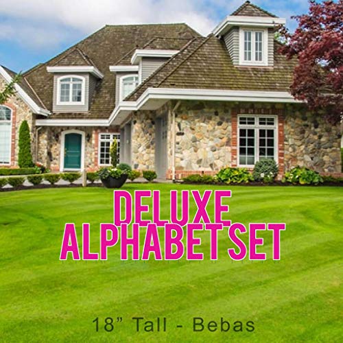 VictoryStore Yard Letters: Cut-Out Deluxe Alphabet Yard Decoration, Bebas 18 inch High, 130pcs (Rhodamine Red 13528)