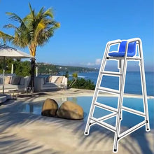 YHdtUO Tall Lifeguard Chairs,Stainless Steel Safety Life Guard Chairs 47In/ 59In/ 71In Tall, Poolside Pavilion Lake Deck Ladder Stool for Coast Guard, Referee Compet,Silver-4 Steps
