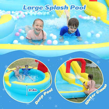 ELEMARA XL Inflatable Water Slide with 19ft Attachable Slip and Slide,Large 7 in 1 Blow Up Water Park,Bounce House for Backyard with 2 Slides,Climbing Wall,Deep Pool，Water Cannon,750W Blower for Kids